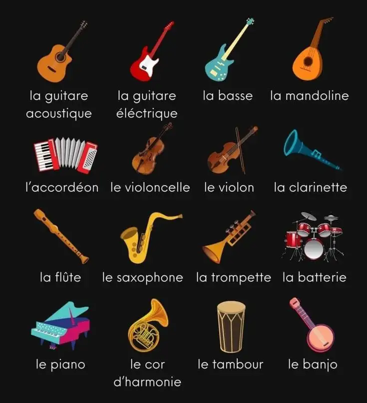 instrumenty Les instruments de musique