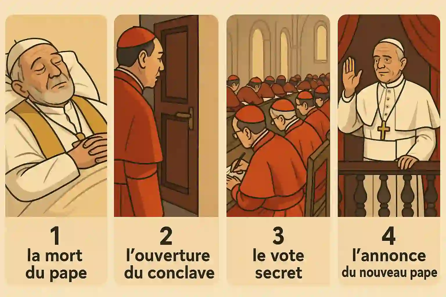 Déroulement du conclave : de la mort du pape à l’élection du successeur