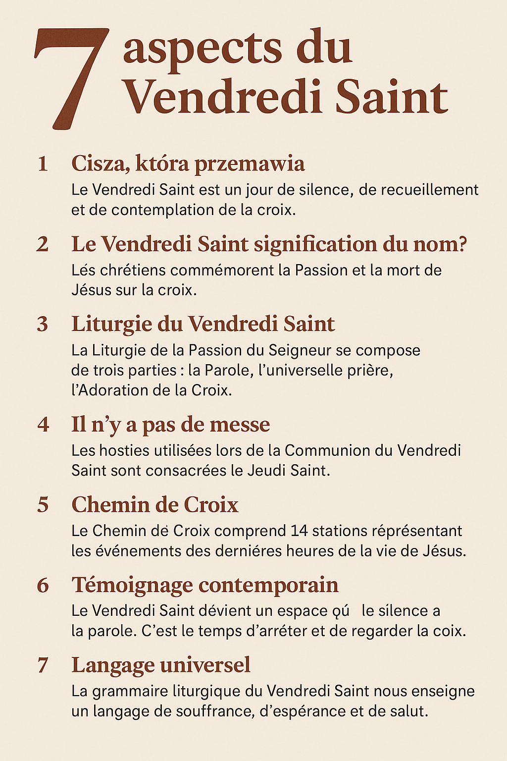 Le Vendredi Saint – 7 aspektów Wielkiego Piątku po francusku – Lekcja liturgii, teologii i języka