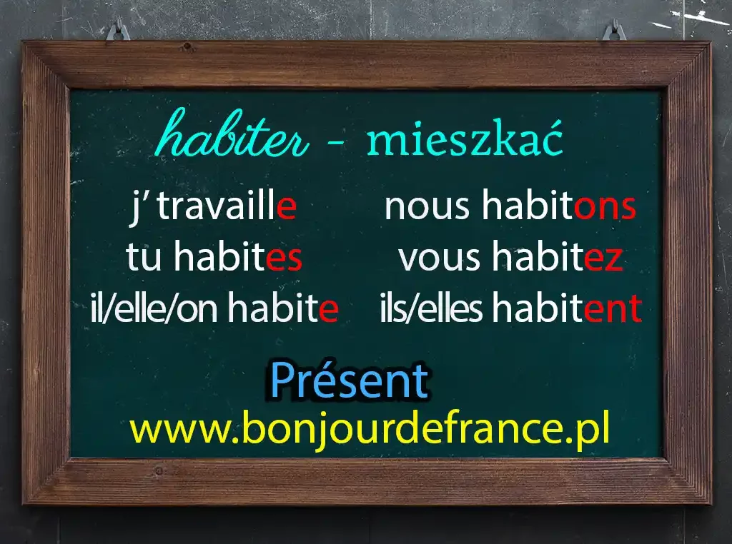 CZasownik habiter mieszkać po francusku w czasie teraźniejszym